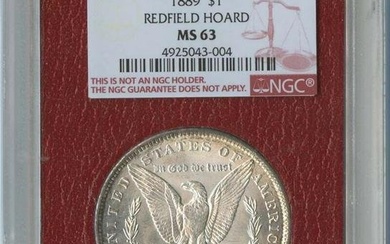 1889 $1 Morgan Dollar NGC MS63 Redfield Hoard