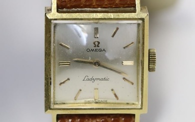 18K Y/G 24-jewel Omega ladymatic wrist watch