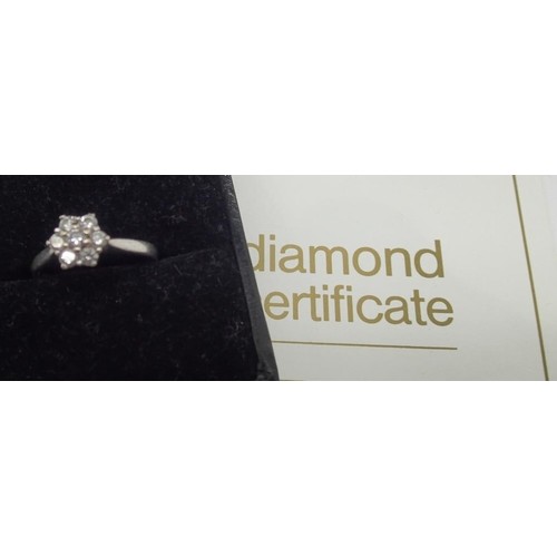 18ct white gold brilliant cut multi diamond ring size L, set...