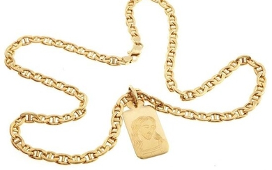 18k Yellow Gold Religious Necklace