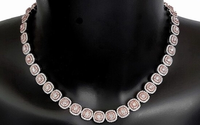 19.42 ct Pink and White Diamonds - 18 kt. Pink gold, White gold - Necklace