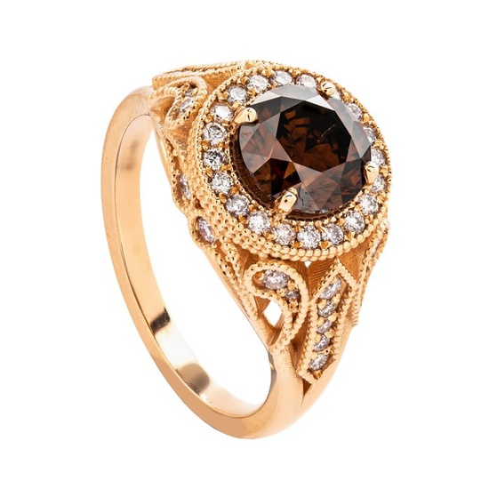 1.95 tcw Diamond Ring - 14 kt. Pink gold - Ring - 1.61 ct Diamond - 0.34 ct Diamonds - No Reserve Price