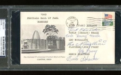 1969 Football HOF Signed FDC Edwards Neale Nomellini Perry Stautner