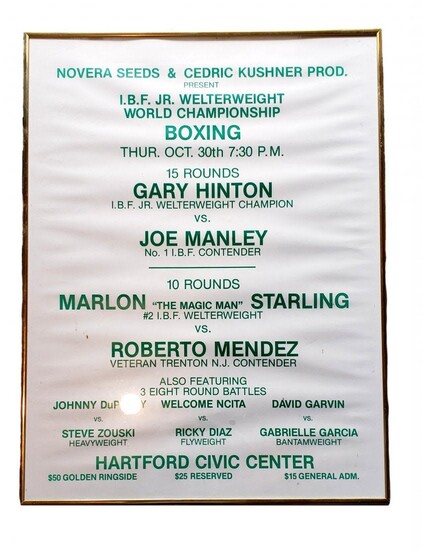 1986 Jr. Welterweight World Champ Boxing Poster