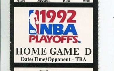 1992 Knicks v Bulls NBA Playoff Game 2 Ticket 5/7 Michael Jordan 27Pts 84135