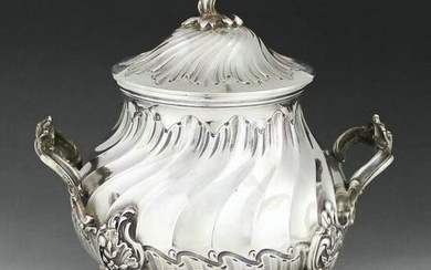 19th century French sterling silver sugar bowl