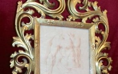 19th century frame with 18th century anatomical design - Paper, Wood - Late 18th century