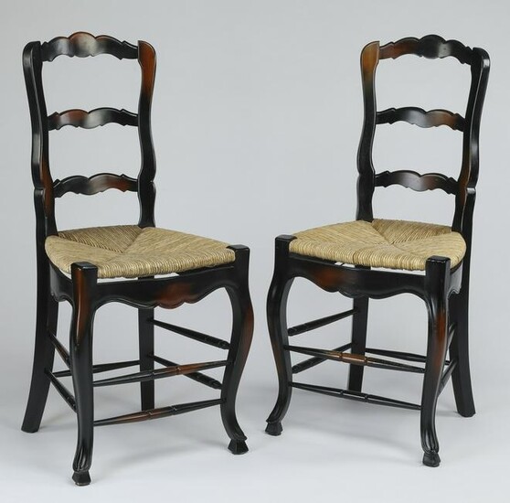 (2) French Provincial style ladder back barstools