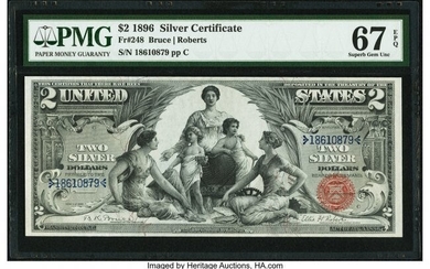 20029: Fr. 248 $2 1896 Silver Certificate PMG Superb Ge