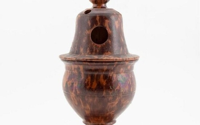 20TH C. FRENCH LIDDED TERRACOTTA SMUDGE POT