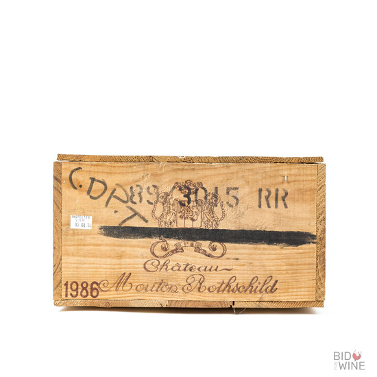 1986 Mouton Rothschild , 12 bottles of 75cl