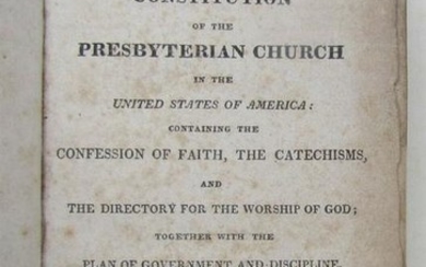 1822 CONSTITUTION OF PRESBYTERIAN CHURCH in USA antique