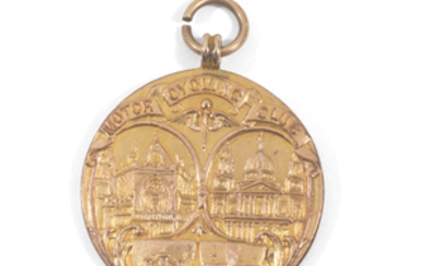 A 1910 MCC Exeter Trail gold finisher's medal, awarded to Arthur J Moorhouse