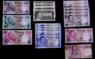 66pc Botswana Banknotes and Specimens UNC