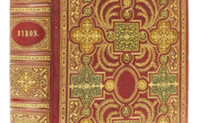 Binding.- Byron (George Gordon Noel, Lord) The Works, handsomely bound in red morocco, ?by John Griffiths, with shaped onlays in green, olive and tan morocco & elaborately tooled in gilt, 1837.