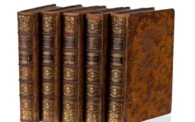 BRUCE. Voyage en Nubie et en Abyssinie. Paris, Hôtel de Thou, 1790-1792. 5 vol. in-4° reliés pleine basane marbrée (coiffes restaurée
