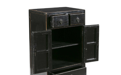 A CHINESE BLACK LACQUER COMMODE,...