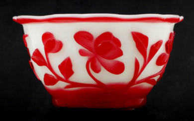 Chinese Peking Red Cased Cameo Glass Bowl