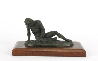 Classical patinated bronze of the Dying Gaul, raised on