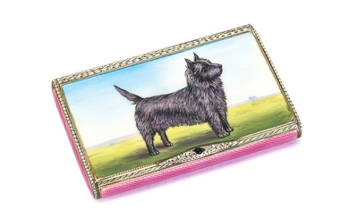 An early 20th century German sterling silver and guilloche enamel cigarette case, probably Pforzheim