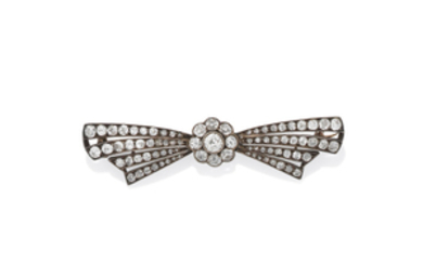 An early 20th century diamond bow brooch