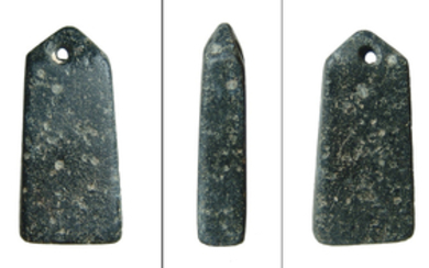 Egyptian black steatite amulet in the form of an obelisk