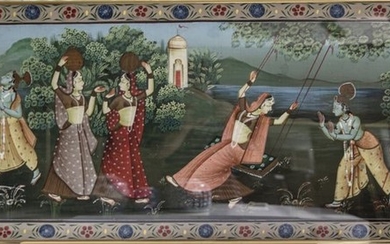 A framed Indian painting