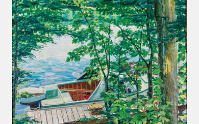 Frederick Widlicka, (American, 1907-1994) - Dock Lower, Saranac Lake
