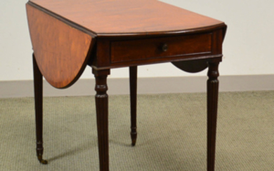 George III Inlaid Mahogany One-drawer Pembroke Table