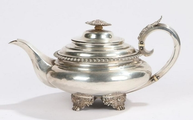 George IV silver teapot, London 1829, maker Henry