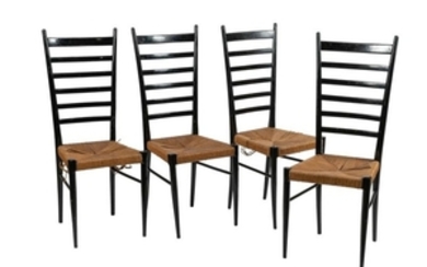 Gio Ponti Style - Ladder Back Chairs - Set of 4