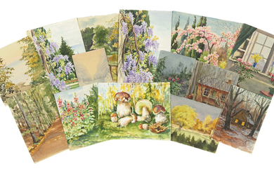 Grand Duchess Olga (1882-1960), A mushroom study; Six floral studies; and Seven landscapes
