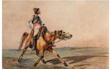 Guiseppe RAGGIO (1823 1916) Cavalier et son cheval…