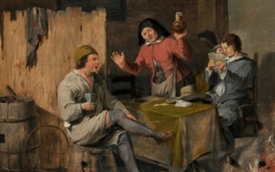 Hans Bollongier Haarlem, vers 1600 - vers 1675 Joueurs de cartes dans un intérieur de taverne