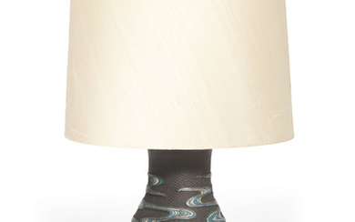 A JAPANESE BRONZE AND CLOISONNE VASE MOUNTED AS A TABLE LAMP, MEIJI PERIOD (1868-1912)
