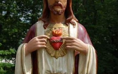 Older statue of the Sacred Heart of Jesus +