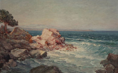Primitif Bono (1880-1955) Paysage Méditerranéen Oil on canvas;...