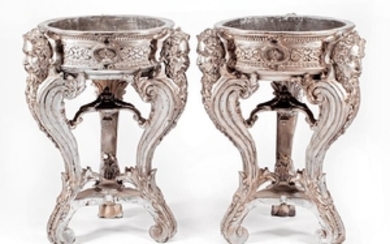 Renaissance-Style Silvered Bronze Jardinières