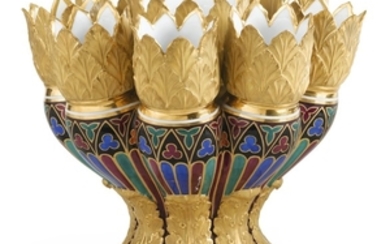 A Russian Porcelain Vase, Imperial Porcelain Factory, Period of Nicholas I, in the Gothic style, circa 1832