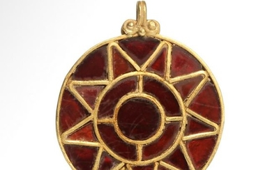 Saxon Gold and Garnet Pendant, c. 6th-8th Century A.D.