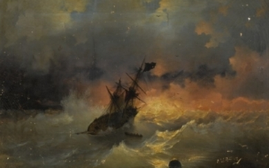 SHIP AT SEA AT SUNSET, Follower of Ivan Konstantinovich Aivazovsky