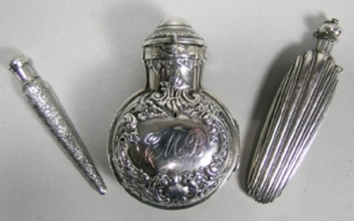 Three Small Silver Perfumes, late 19th./early 20th C.