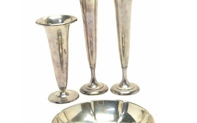 Three Sterling Silver Vases Including Tiffany and Co.