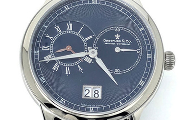 Dreyfuss & Co. - 1946 GMT 2 Timezones Blue Dial "NO RESERVE PRICE" - DGS00120/05 - Men - BRAND NEW