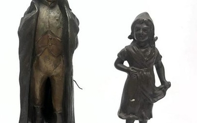 2pc Miniature Bronze Figure Lot. One Napoleon figure on