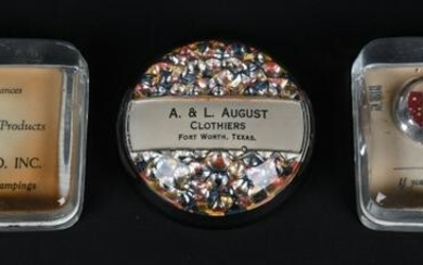3- ADVERTISING PAPER WEIGHTS Inc DICE GAMES