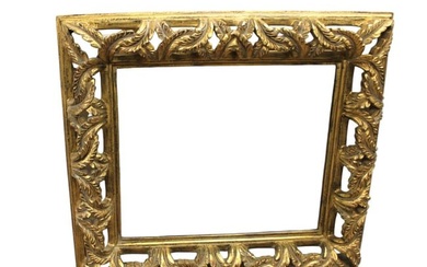 3-D carved wood gold frame beveled glass mirror