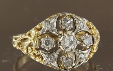 18 kt. White gold, Yellow gold - Ring - 0.50 ct Diamond