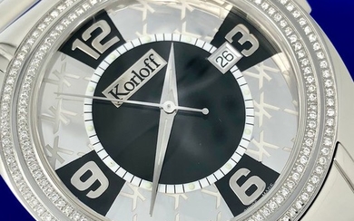 Korloff - Limited Edition Stainless Steel Watch with 200 Diamond Bezel - K19/36BR - Unisex - Brand New