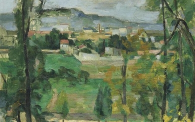 Paul Cézanne (1839-1906), Village derrière des arbres, Île-de-France